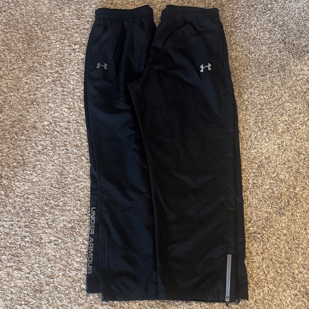 Under Armour Black Track Pants with Reflective Logos